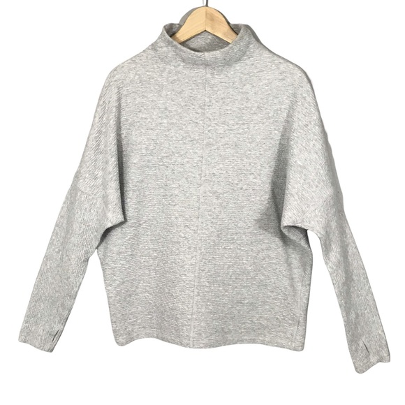 lululemon athletica Tops - Lululemon Along The Way Mock Neck Pullover Sweatshirt Medium Long Sleeve Gray